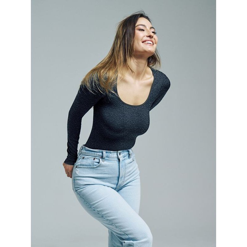Long Sleeve Shimmer Bodysuit - Perfect Layering | MINDD Inc