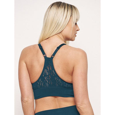 The Deep V Notch Front Wire-free Bra - Deep Teal