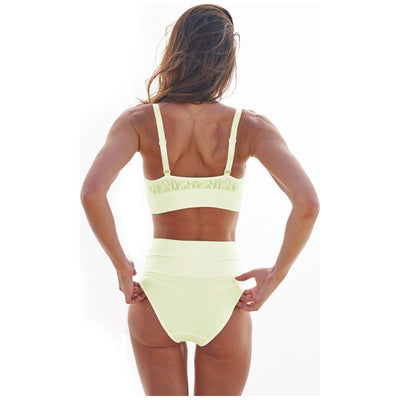 The Mid V Lined Wire-free Bra - Lime Sorbet