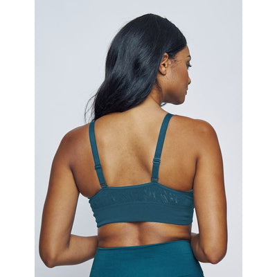 The Mid V Lined Wire-free Bra  - Deep Teal
