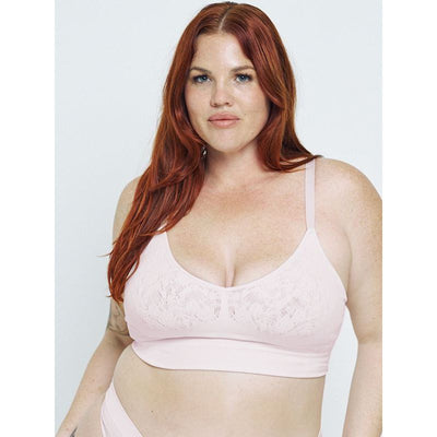 The Mid V Lined Wire-free Bra - Blush