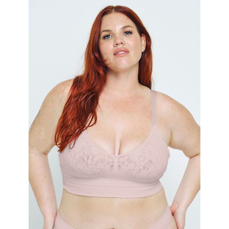 The Mid V Lined Wire-free Bra  - Vintage Rose