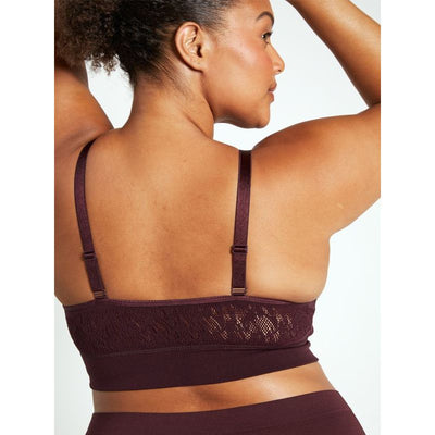 The Mid V Lined Wire-free Bra - Wine