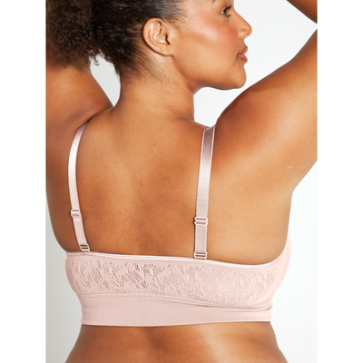 The Mid V Lined Wire-free Bra in Vintage Rose