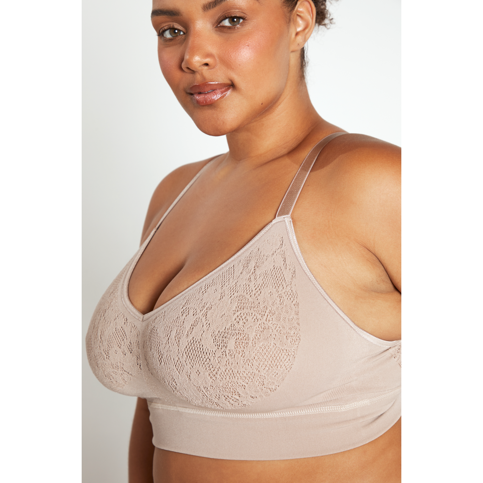 The Mid V Lined Wire-free Bra - Sand - 2 / SAND